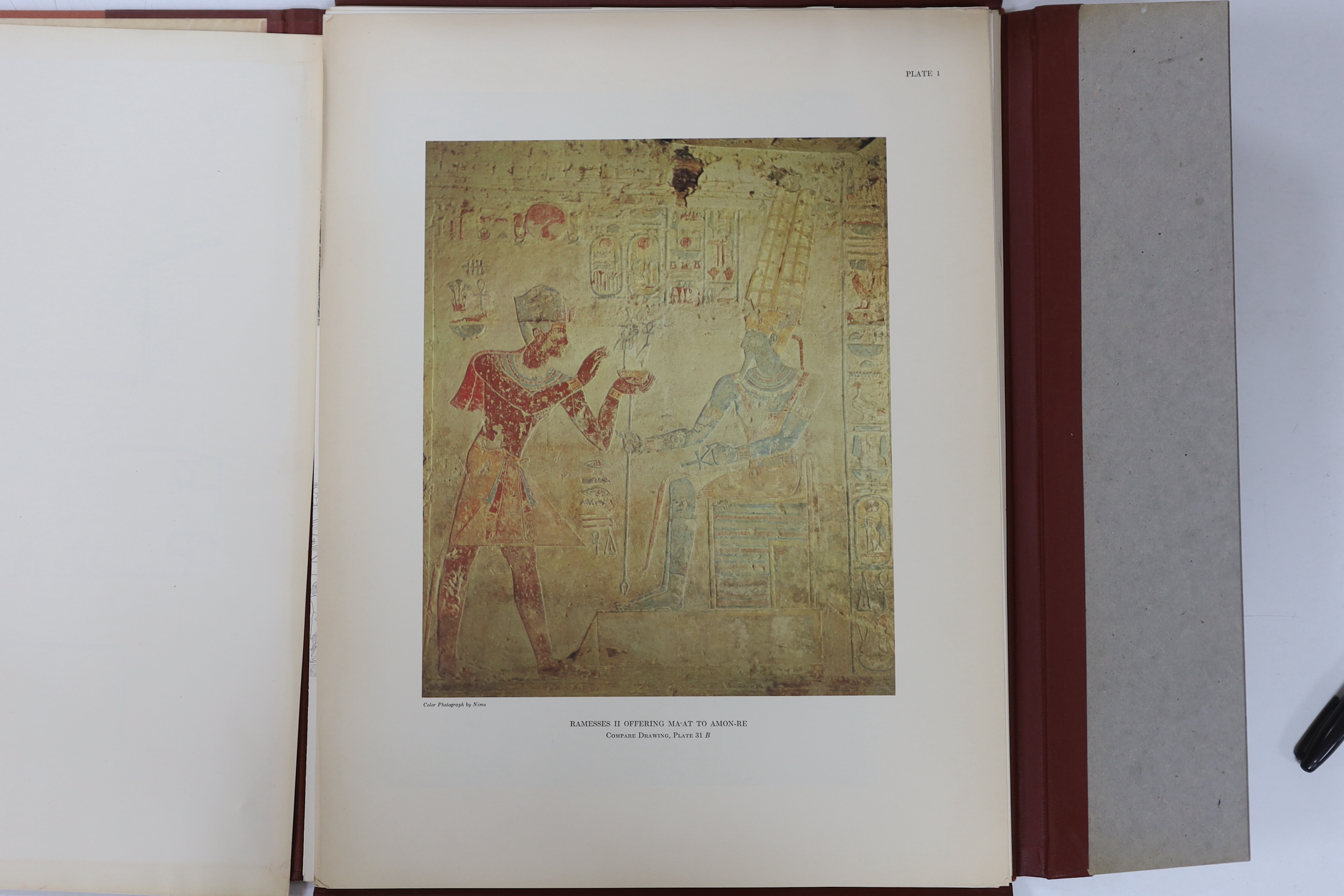 The Beit-Wali Temple of Ramses II by Herbert Ricke & George R Hughes, portfolio book with plates, publ. 1967 The University of Chicago Press, first edition